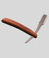 Vintage Barber Straight Razor with Wooden Handle — Folding Manual Shaving Blade