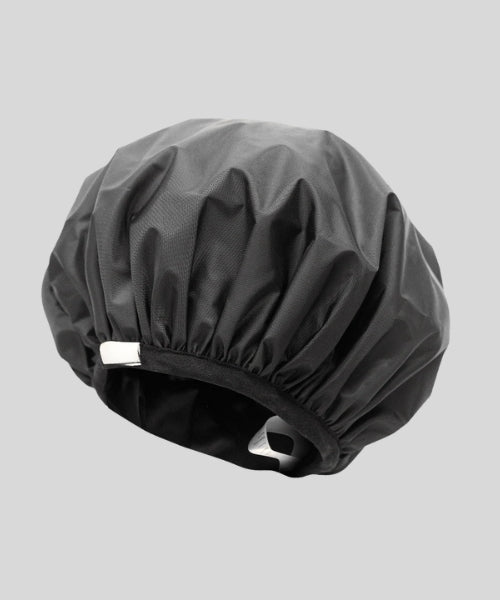Luxury Black Shower Cap with Silk Lining