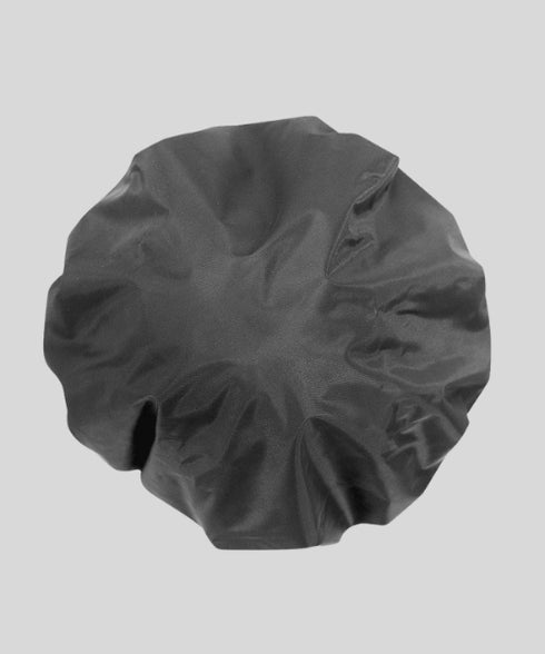 Luxury Black Shower Cap with Silk Lining
